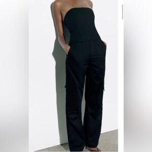 Black Zara cargo jumpsuit
